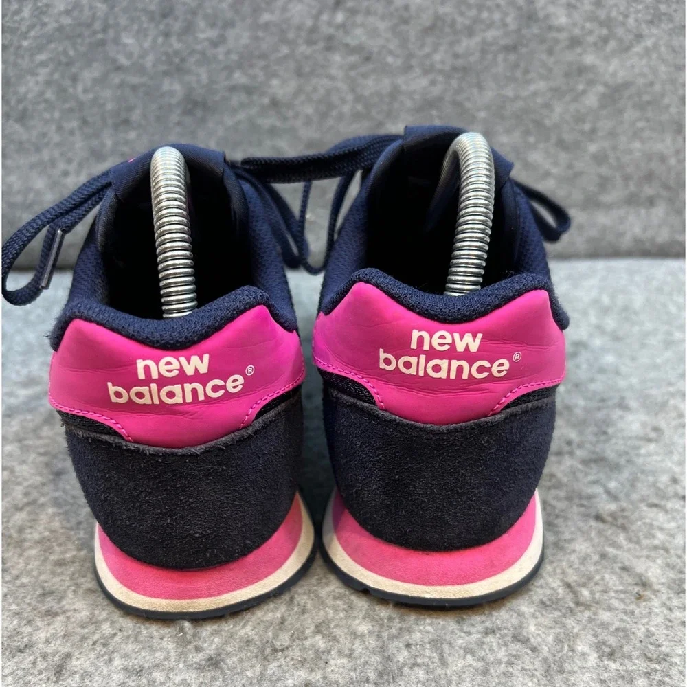 New Balance 500 Navy Blue Pink Suede Mesh Running Shoes Sneakers Womens Size 9